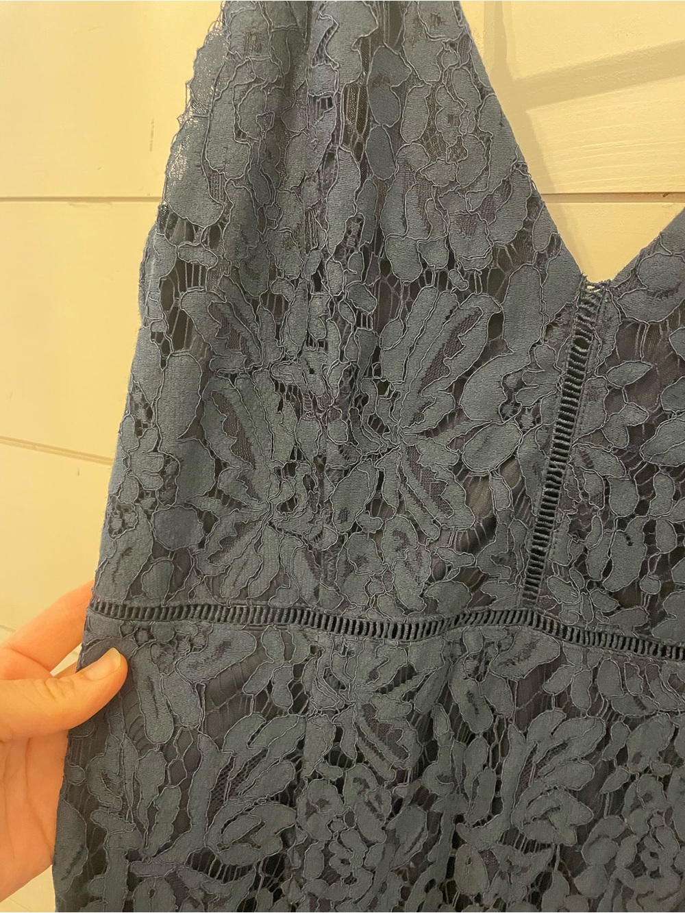 Astr Navy Lace Spaghetti-Strap Midi Dress - Picture 3 of 6